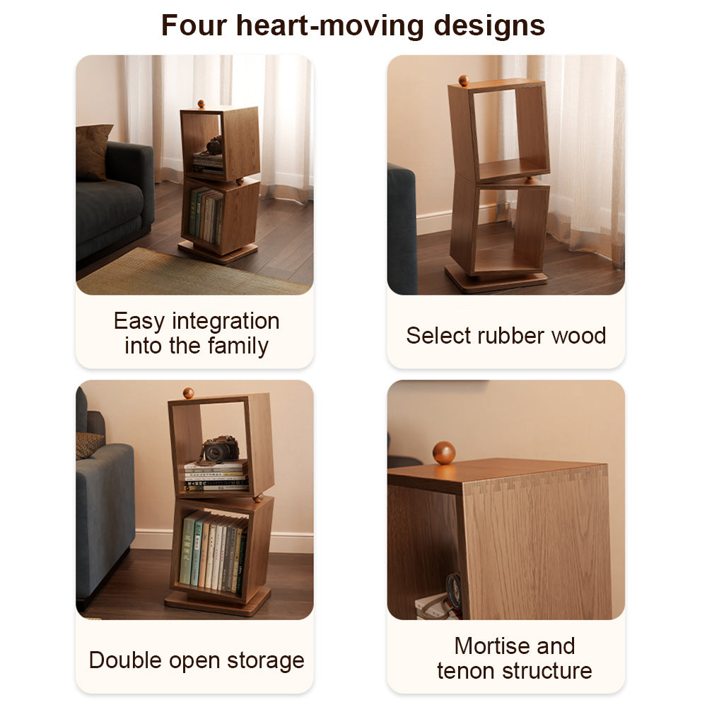 Rubberwood Small Bookcase Storage Rack