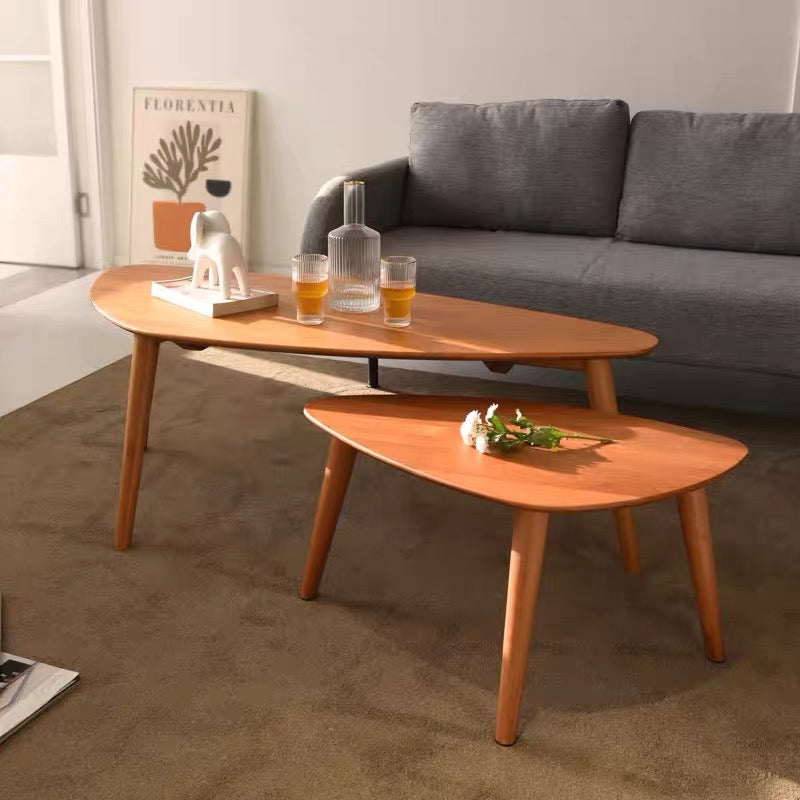 Cherry Wood Nesting Coffee Table Set