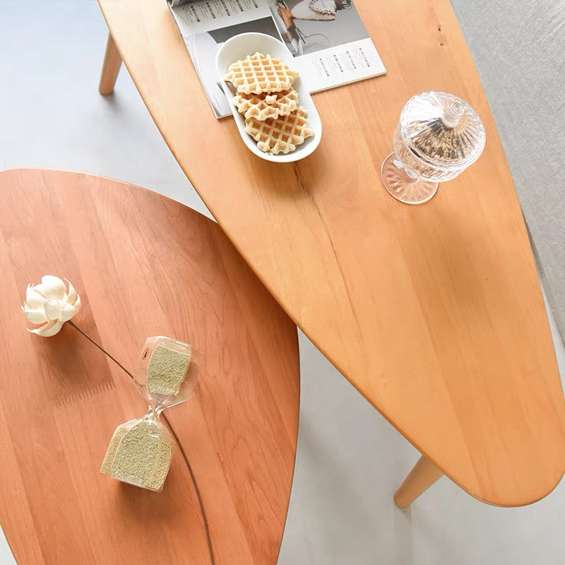Cherry Wood Nesting Coffee Table Set