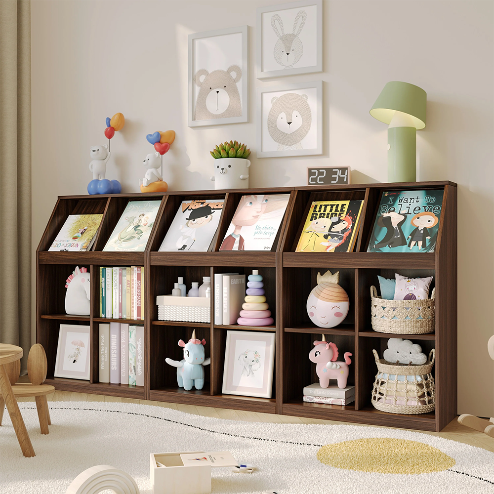 Solid Pine Floor Bookcase – Magazine Rack Included