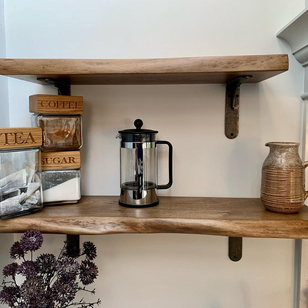 Walnut - Live Edge Wood Shelves