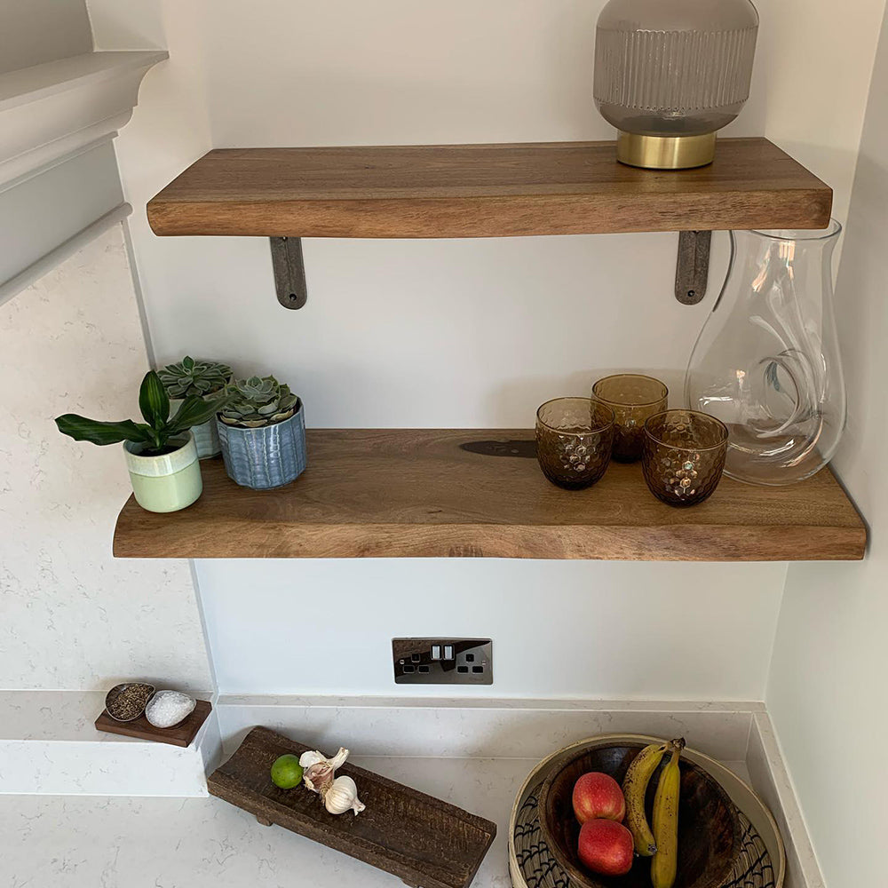 Walnut - Live Edge Wood Shelves