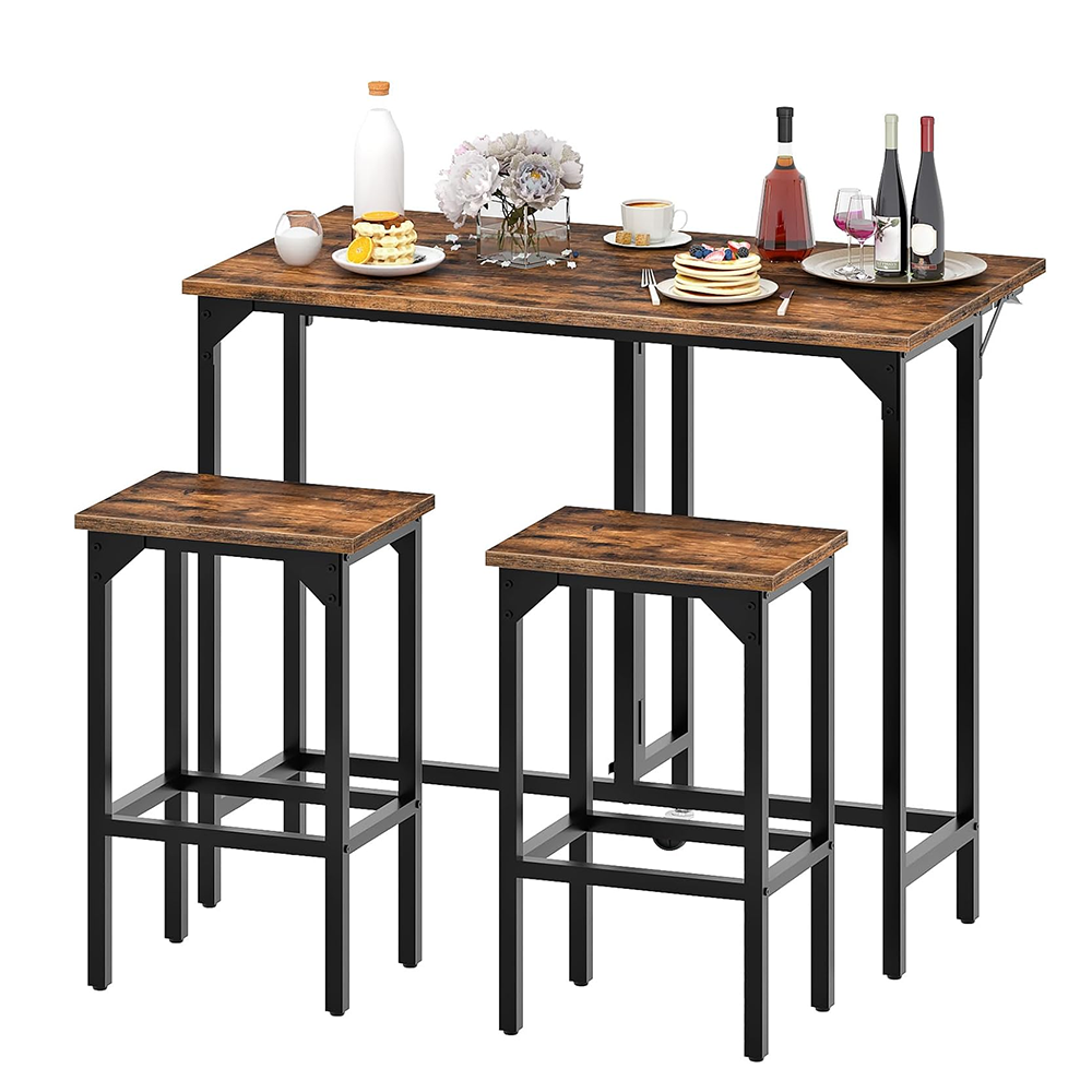 Collapsible Industrial Bar Table with Casters