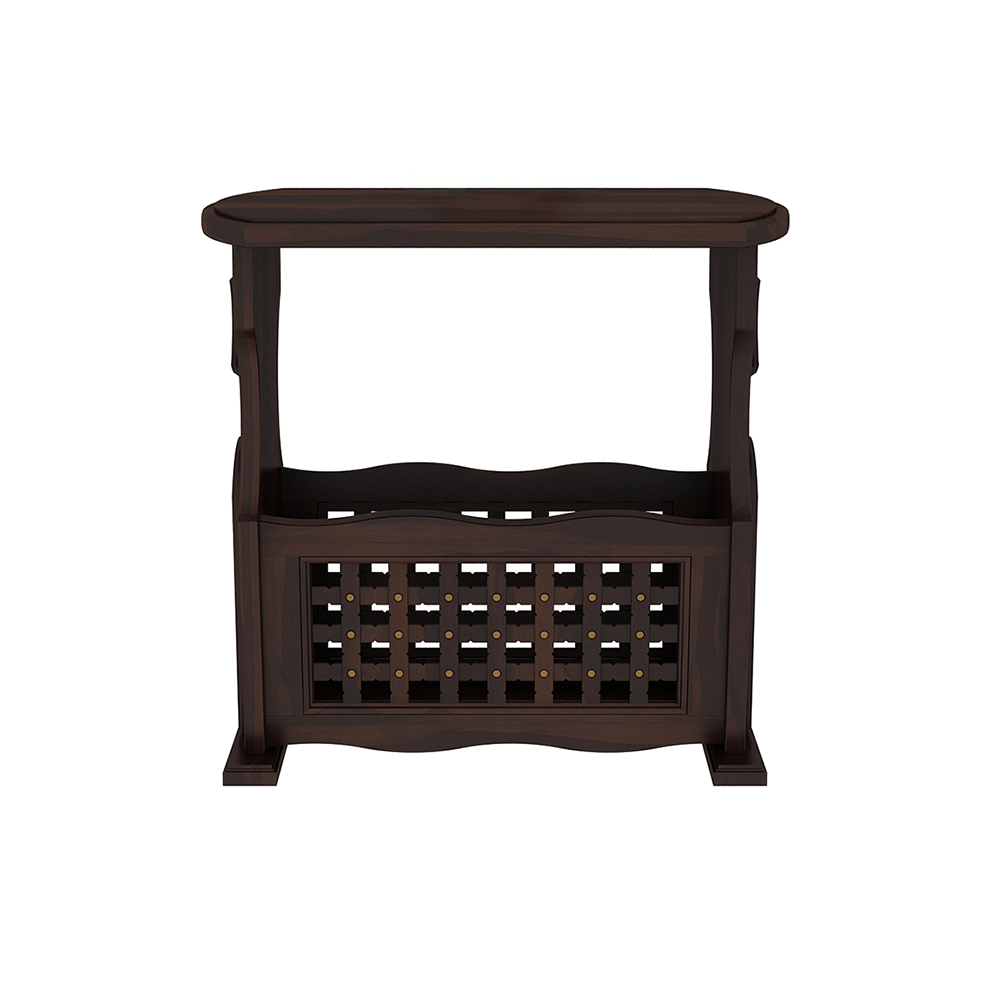 Solid Wood End Table with Magazine Rack