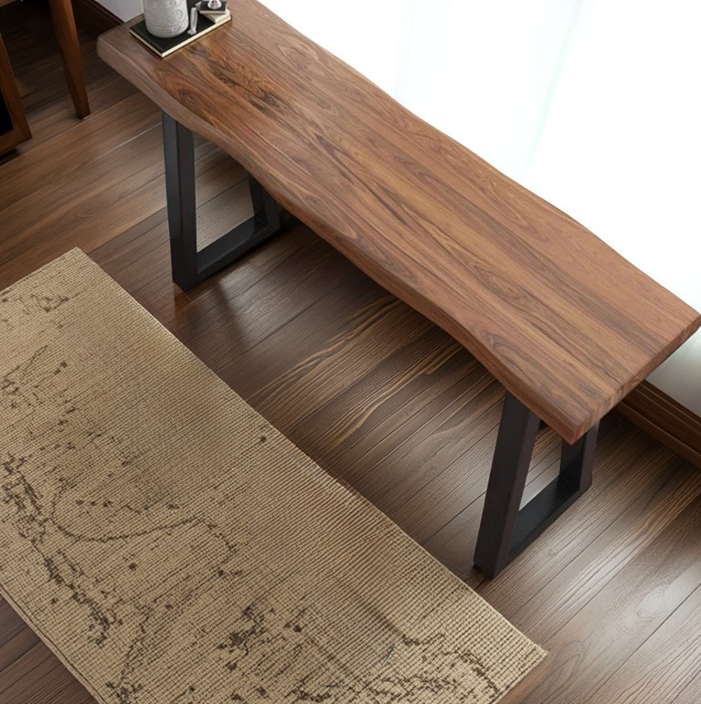 Trapezoidal Leg Live Edge Bar