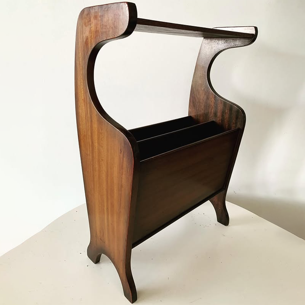 Vintage Side Table with Magazine Rack