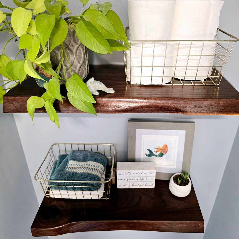 Walnut - Live Edge Wood Shelves