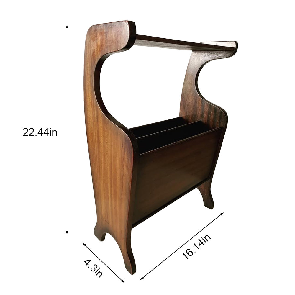 Vintage Side Table with Magazine Rack