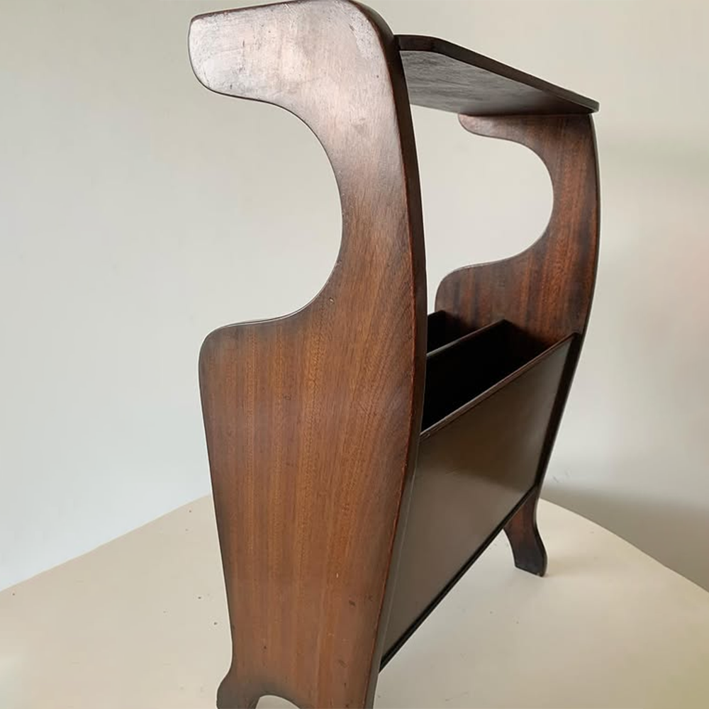 Vintage Side Table with Magazine Rack