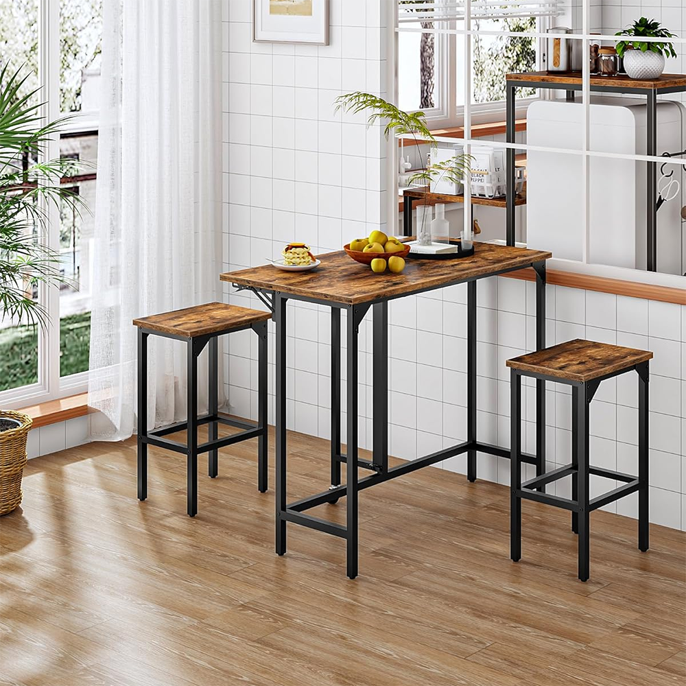 Collapsible Industrial Bar Table with Casters