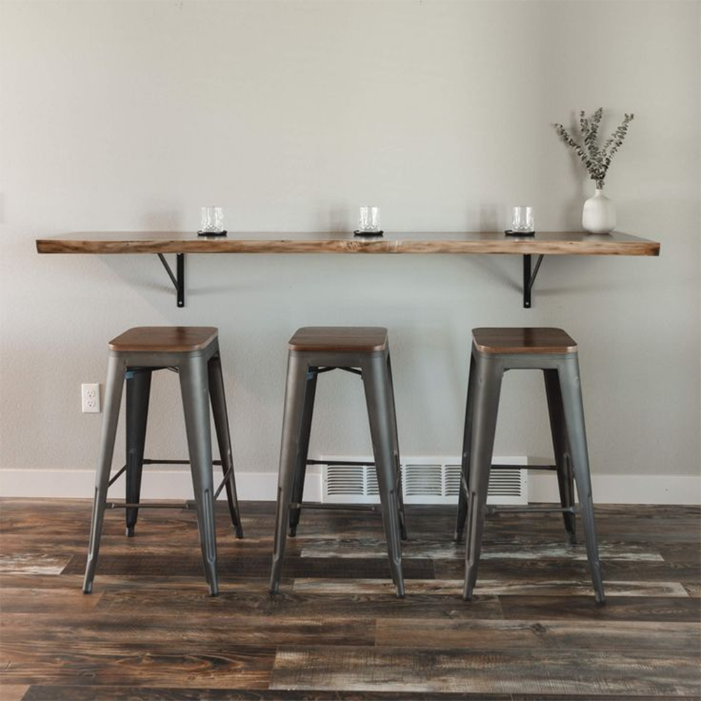 Pine Wood Live Edge Floating Bar