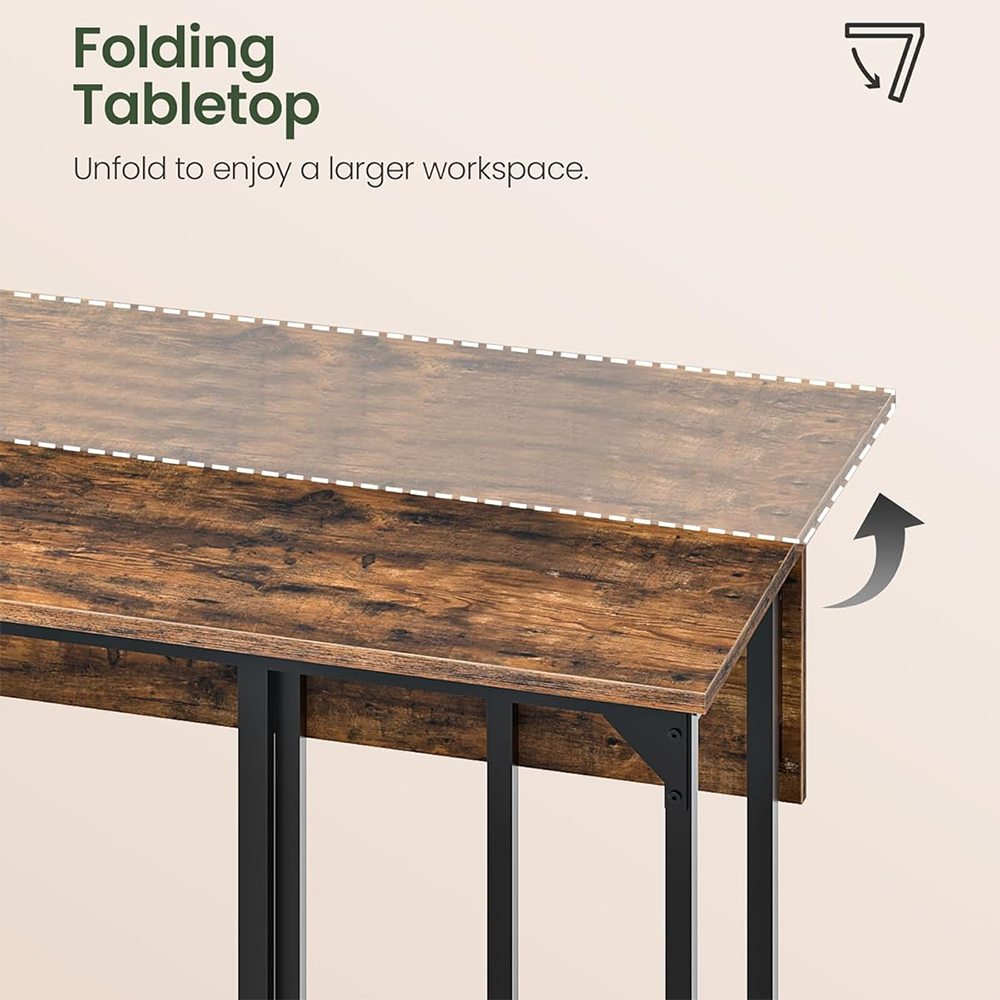 Collapsible Industrial Bar Table with Casters