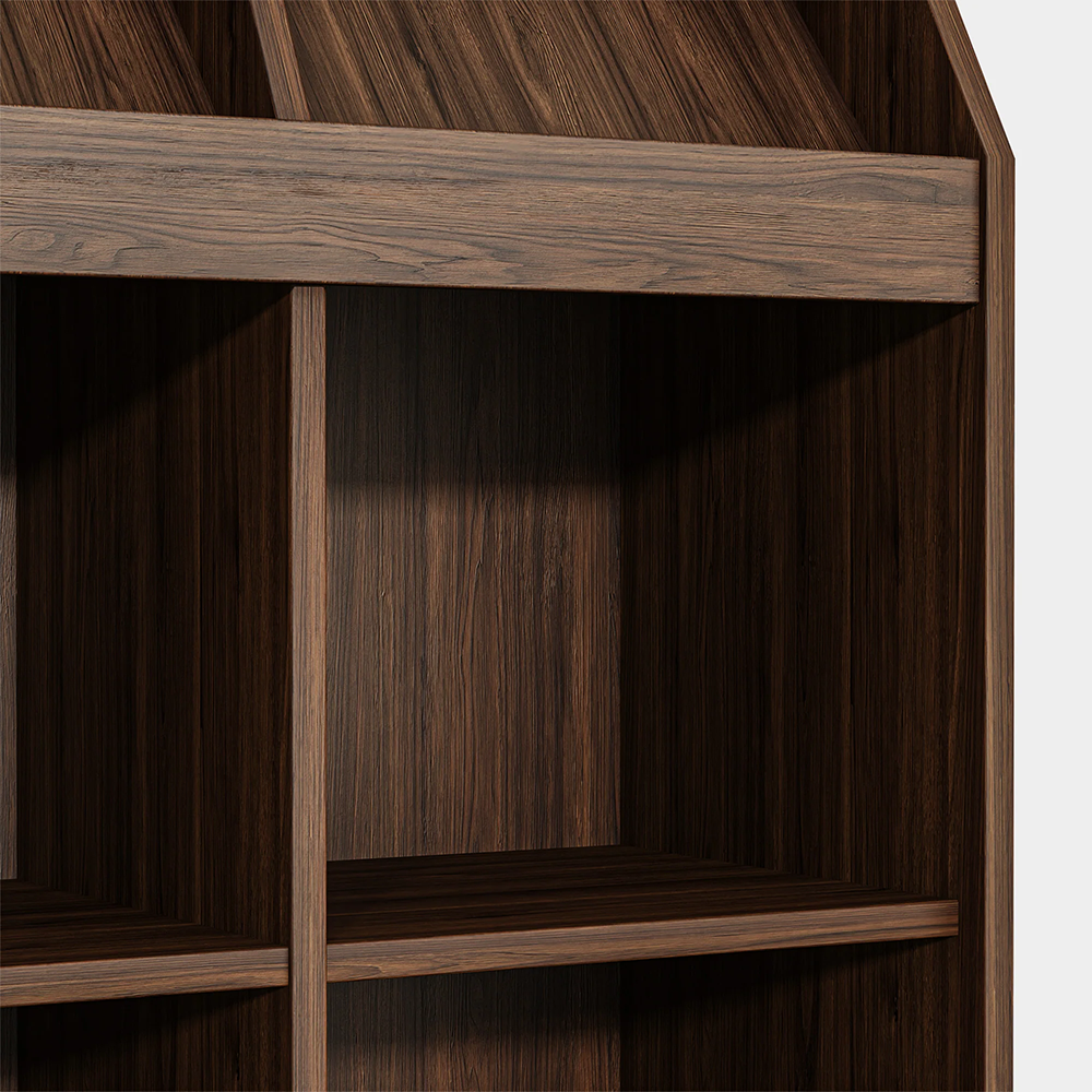Solid Pine Floor Bookcase – Magazine Rack Included
