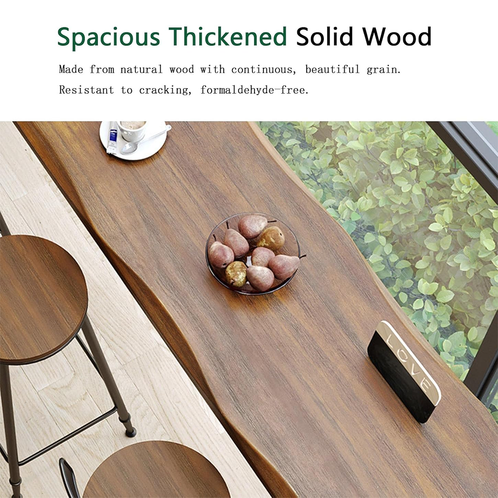 Vintage-Style Solid Wood Bar Table