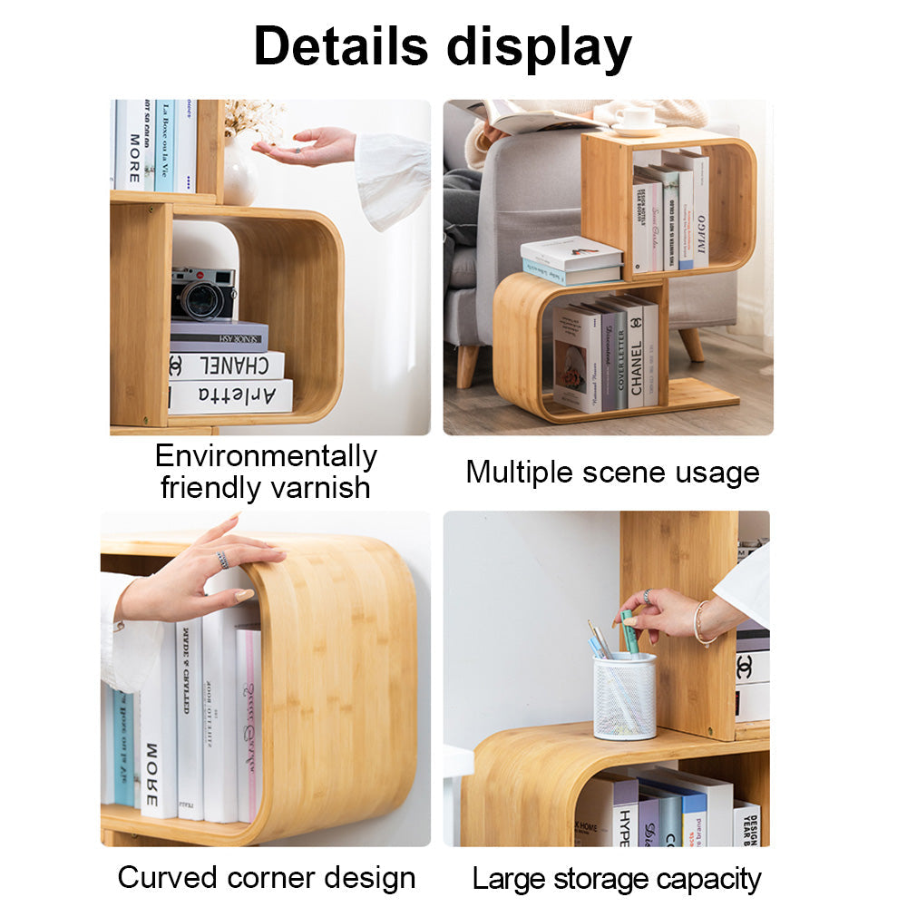 Bamboo S-Shaped Storage Shelf