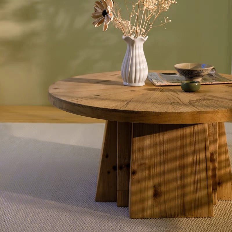 Natural Wood Grain Round Coffee Table