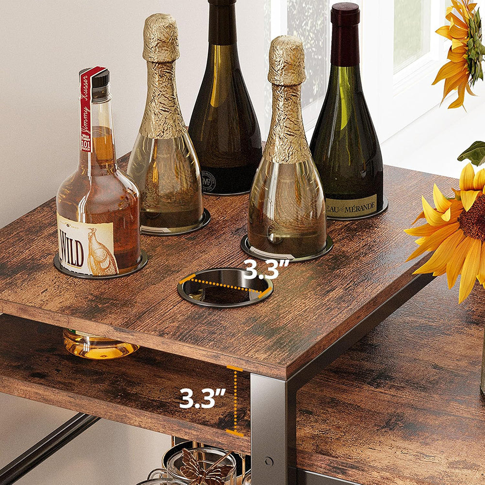 Foldable Bar Table with Storage Rack