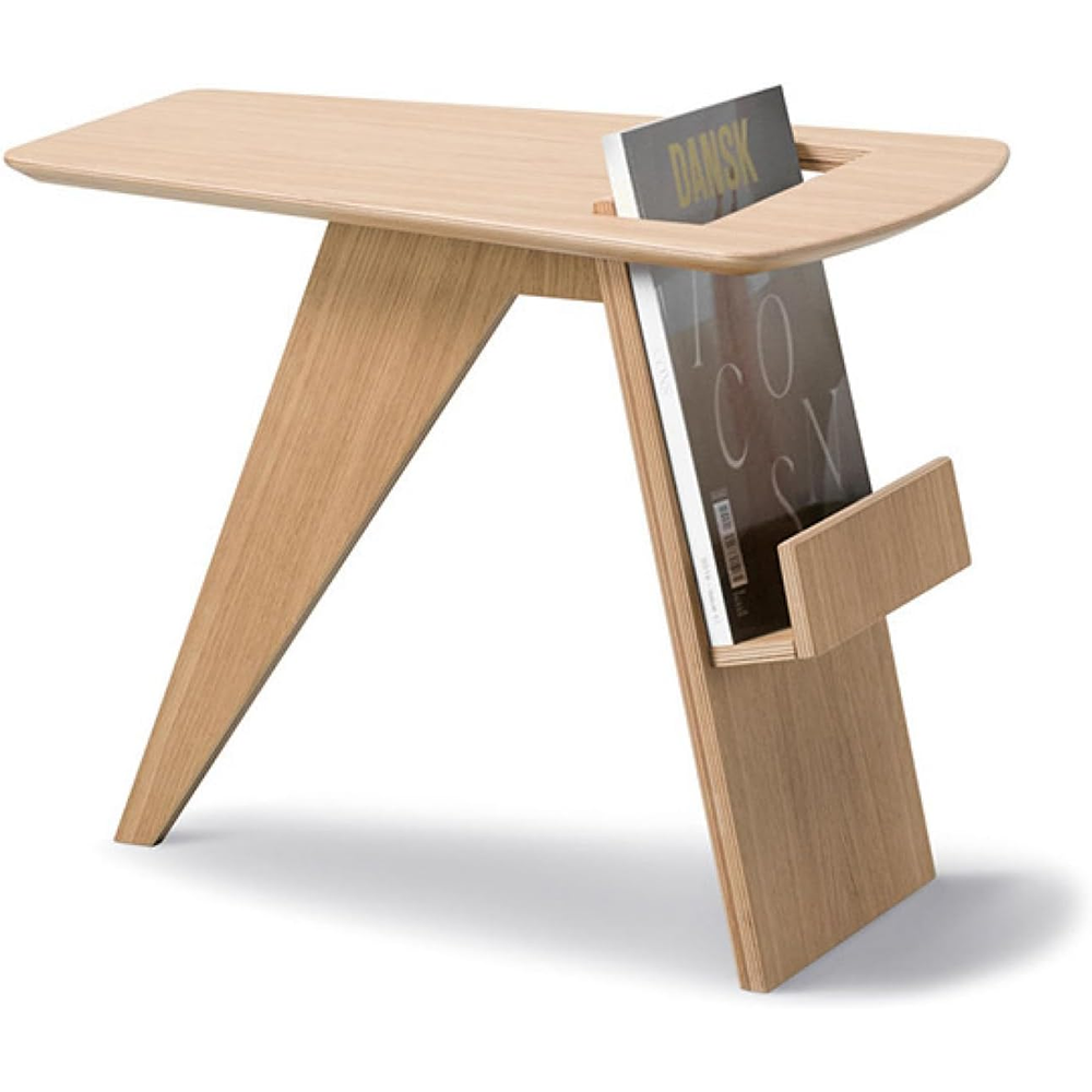 White Oak Magazine Table & Rack