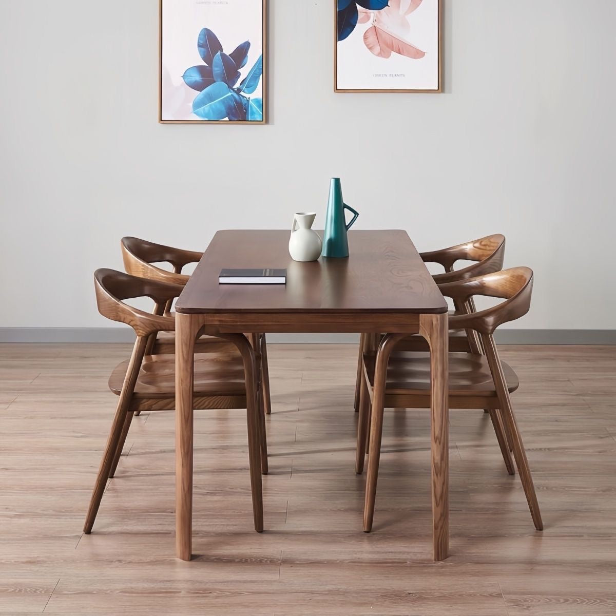 Scandinavian Curved Back Wood Armchair