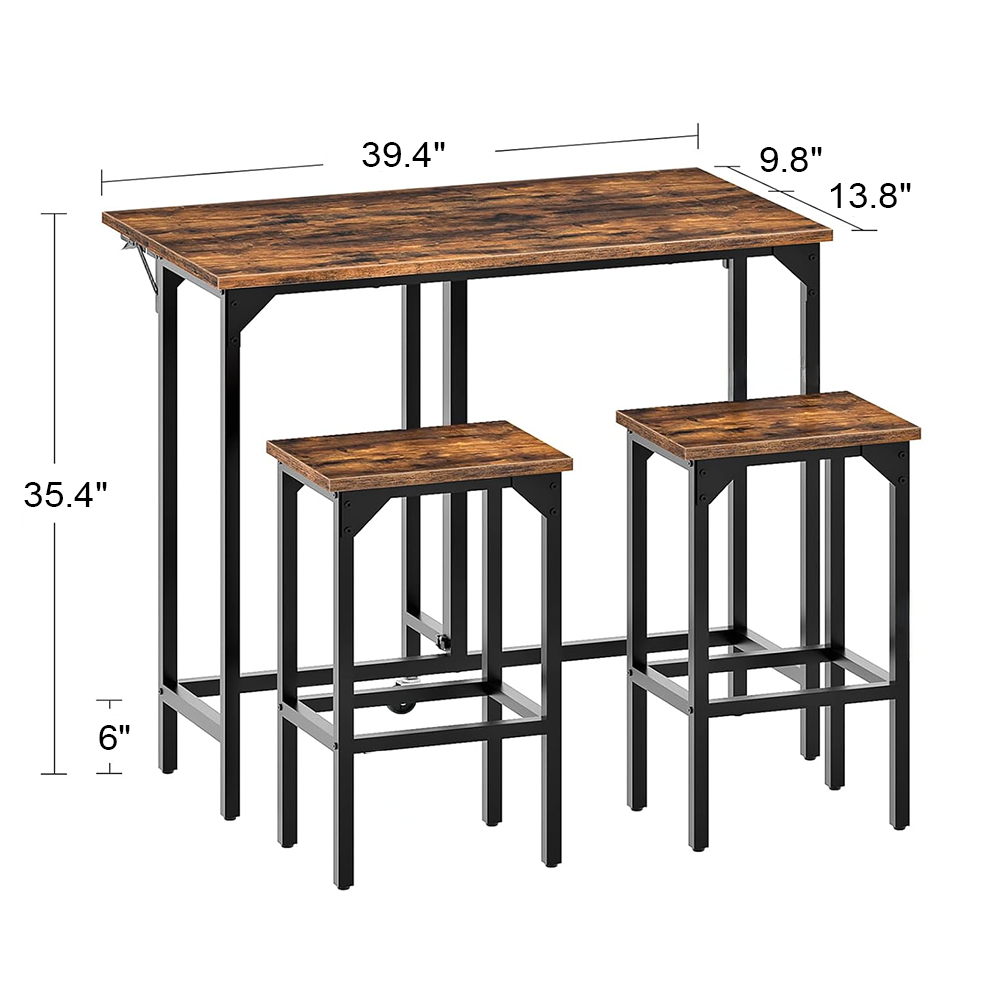 Collapsible Industrial Bar Table with Casters