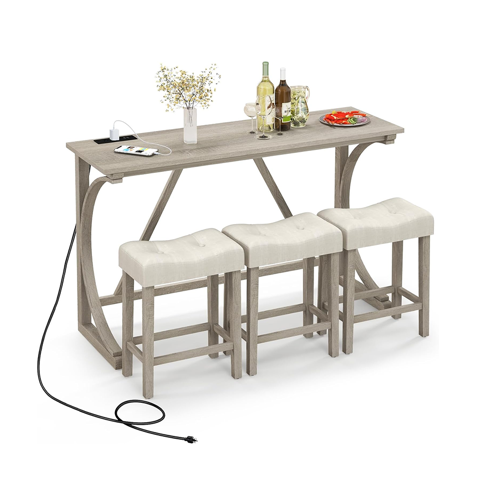 Industrial Bar Table with Power Outlet