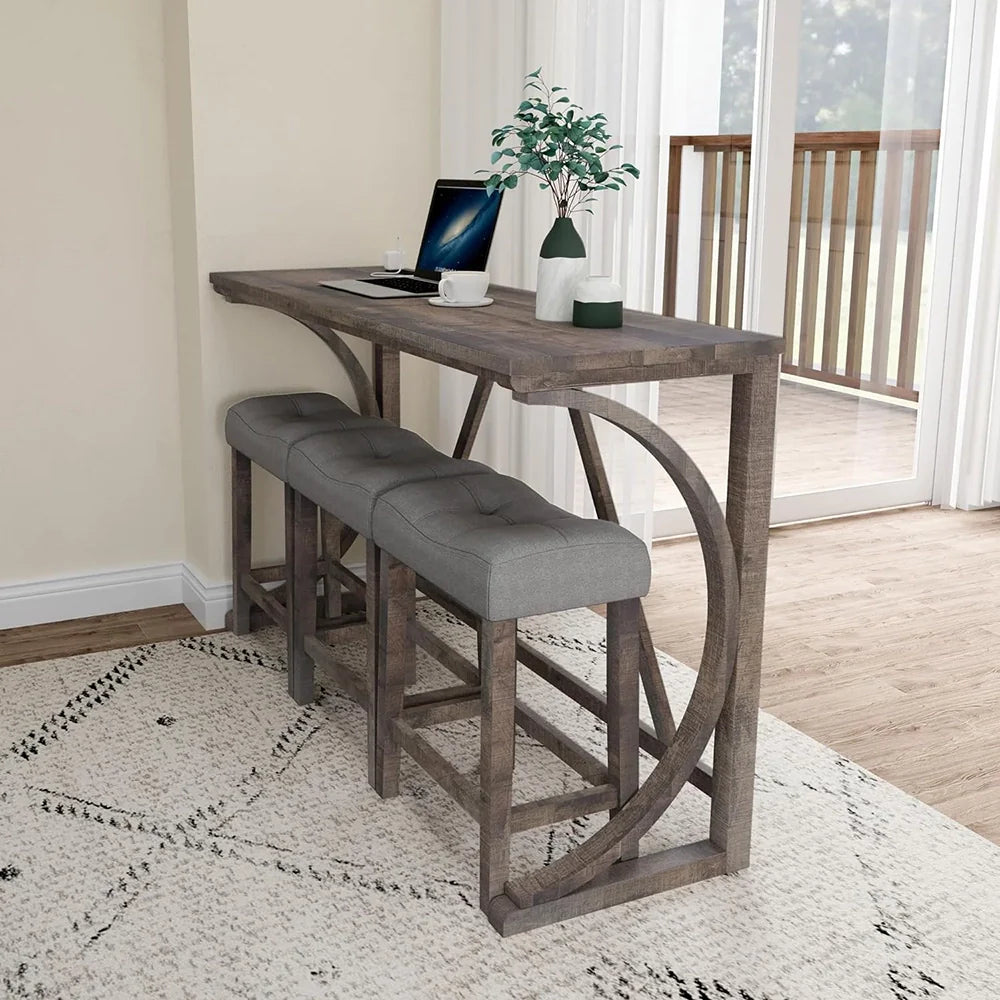 Industrial Bar Table with Power Outlet