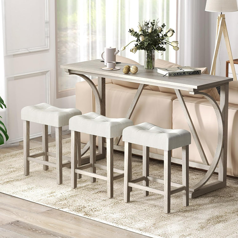 Industrial Bar Table with Power Outlet