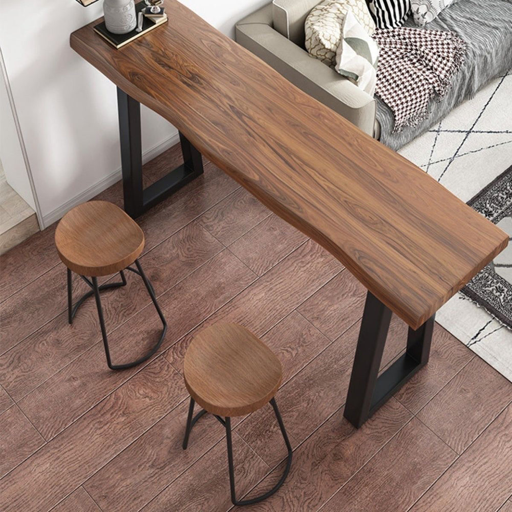 Trapezoidal Leg Live Edge Bar