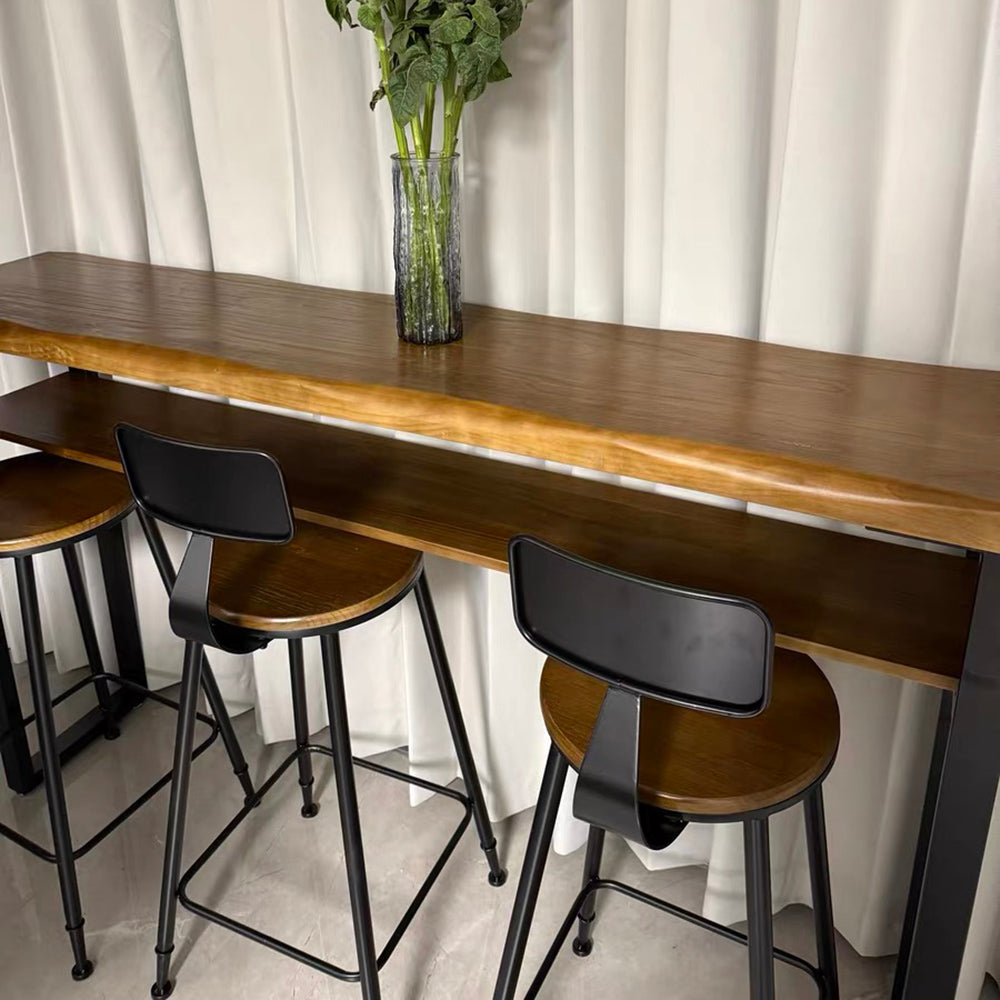 Vintage-Style Solid Wood Bar Table