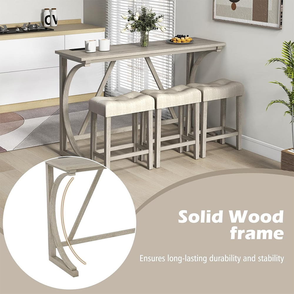 Industrial Bar Table with Power Outlet