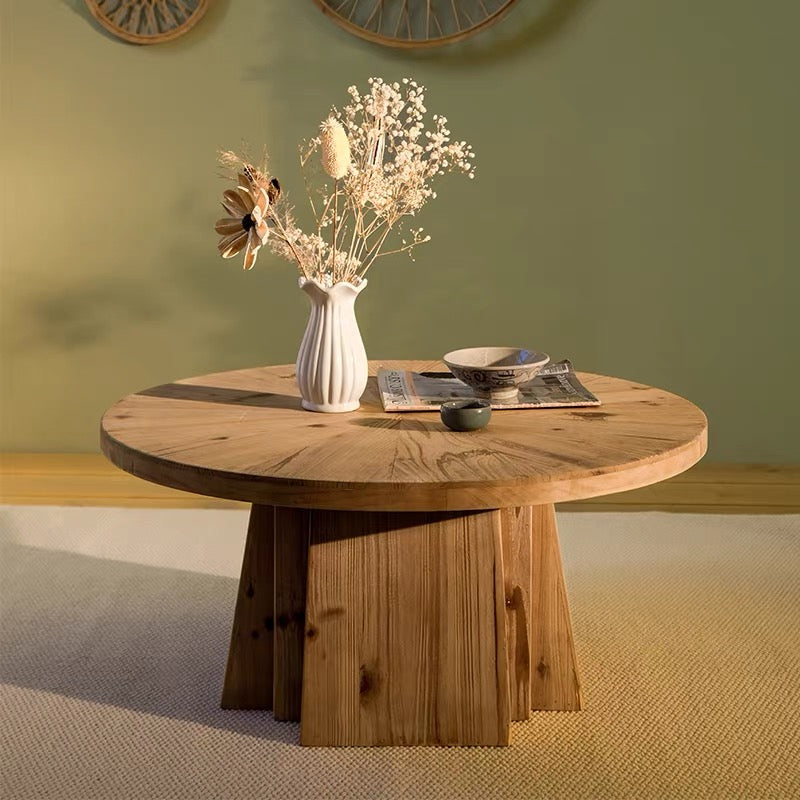 Natural Wood Grain Round Coffee Table