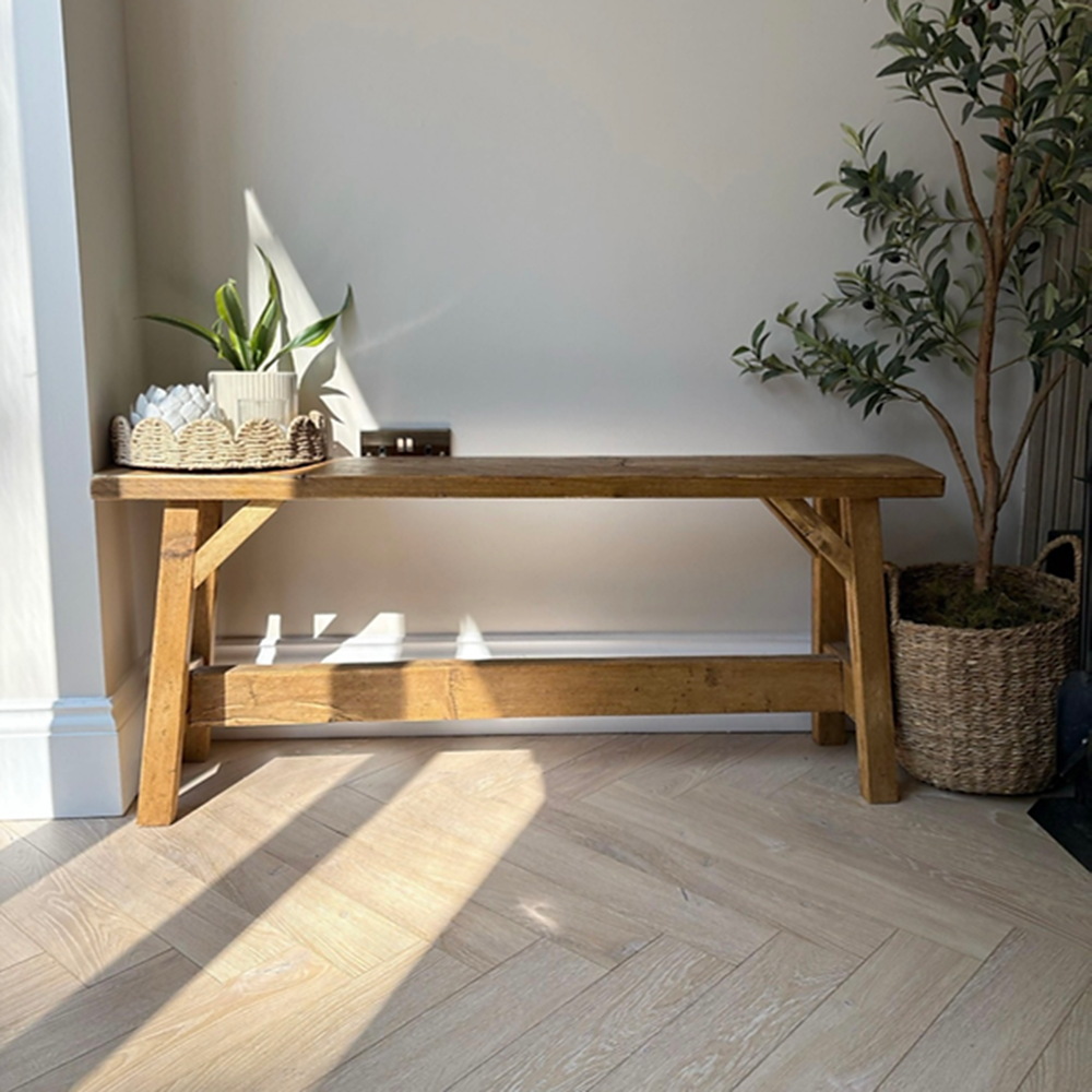 Handcrafted Solid Wood Storage Bench for Entryways & Bedrooms