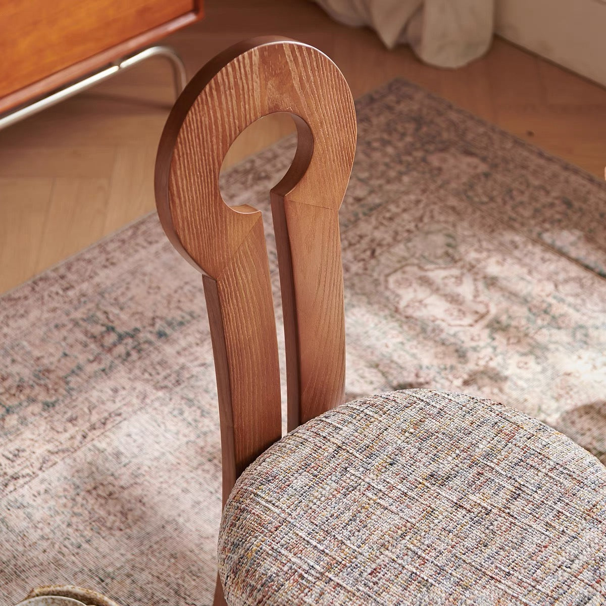 Circular Back Farmhouse Wood Side Chair