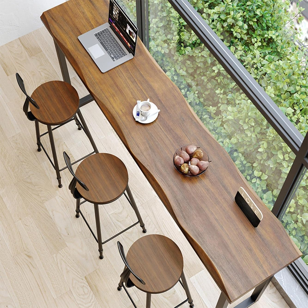 Vintage-Style Solid Wood Bar Table