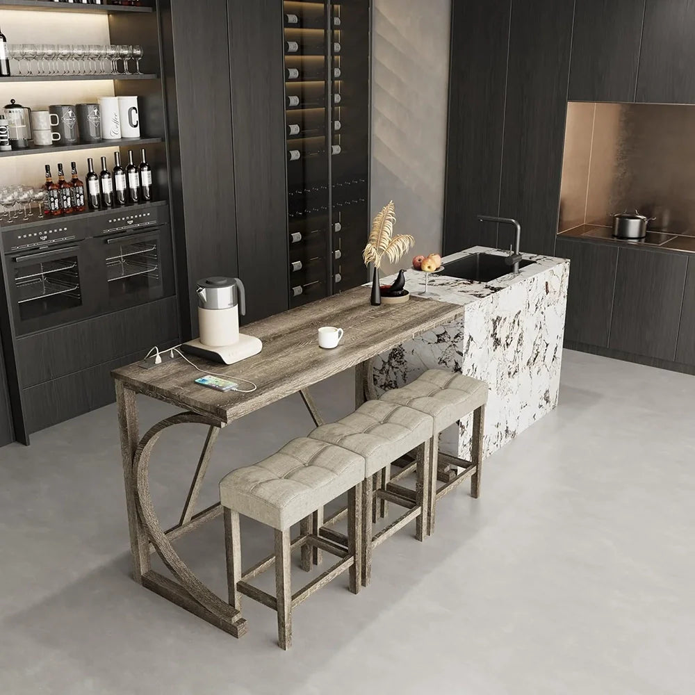 Industrial Bar Table with Power Outlet