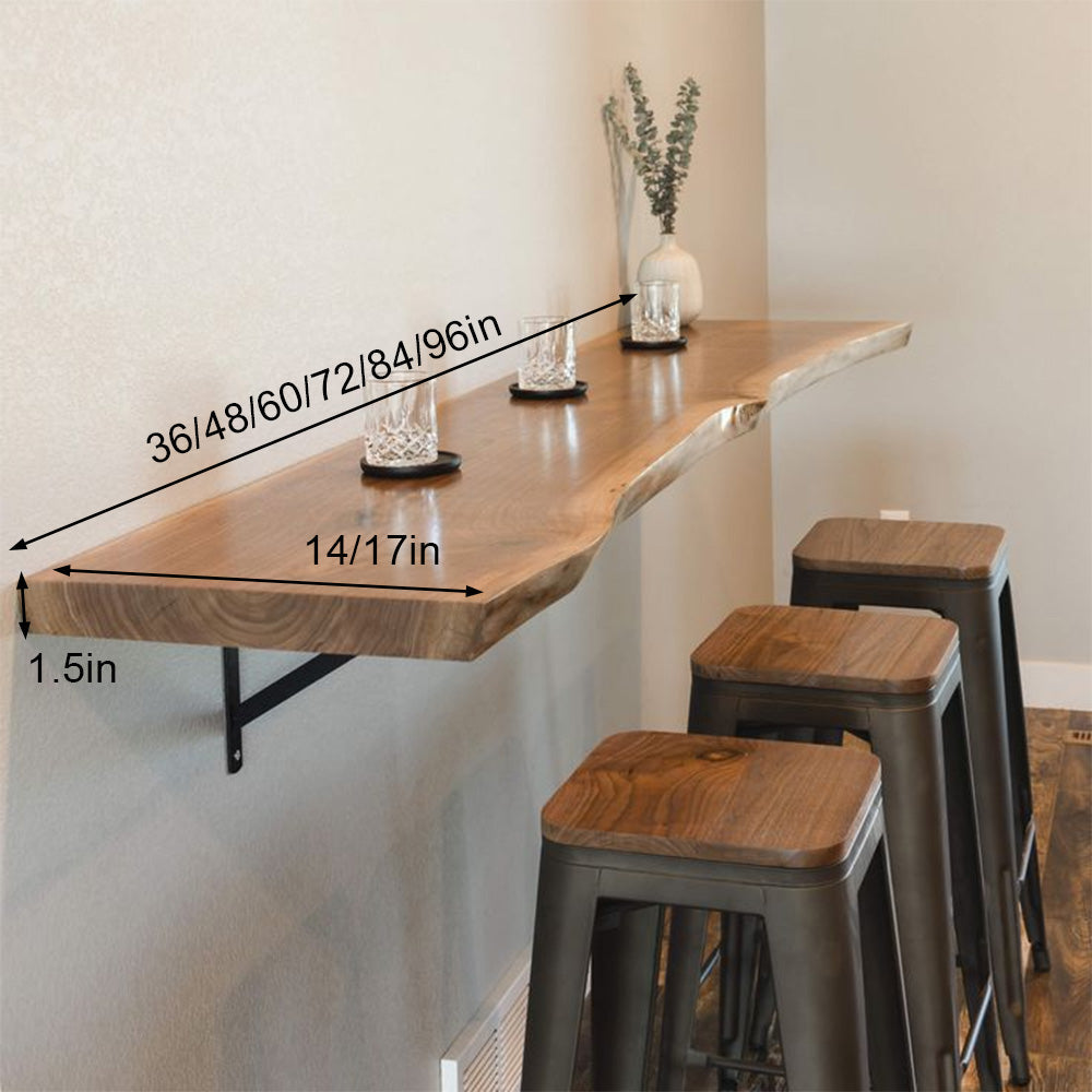 Pine Wood Live Edge Floating Bar