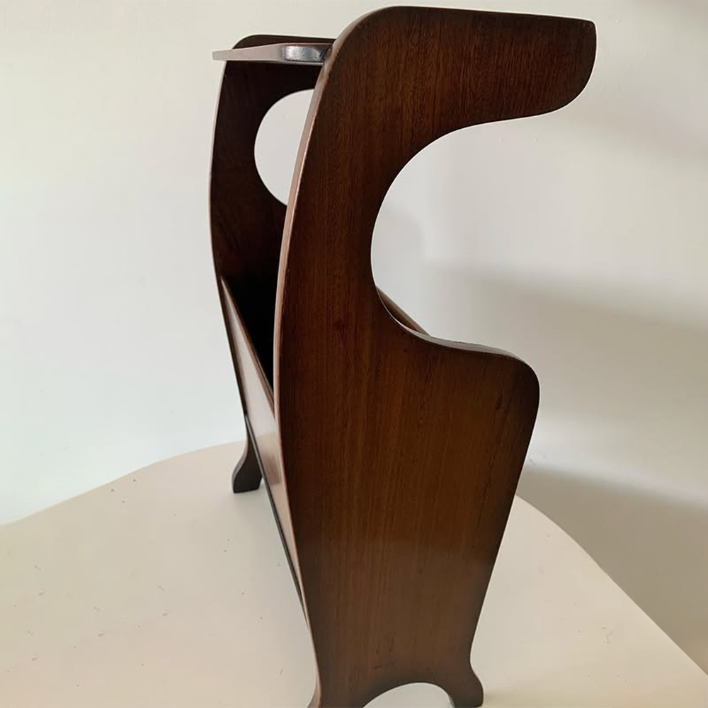 Vintage Side Table with Magazine Rack