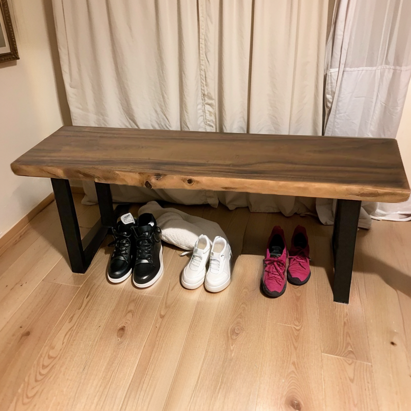 Entryway Bench with Steel Legs