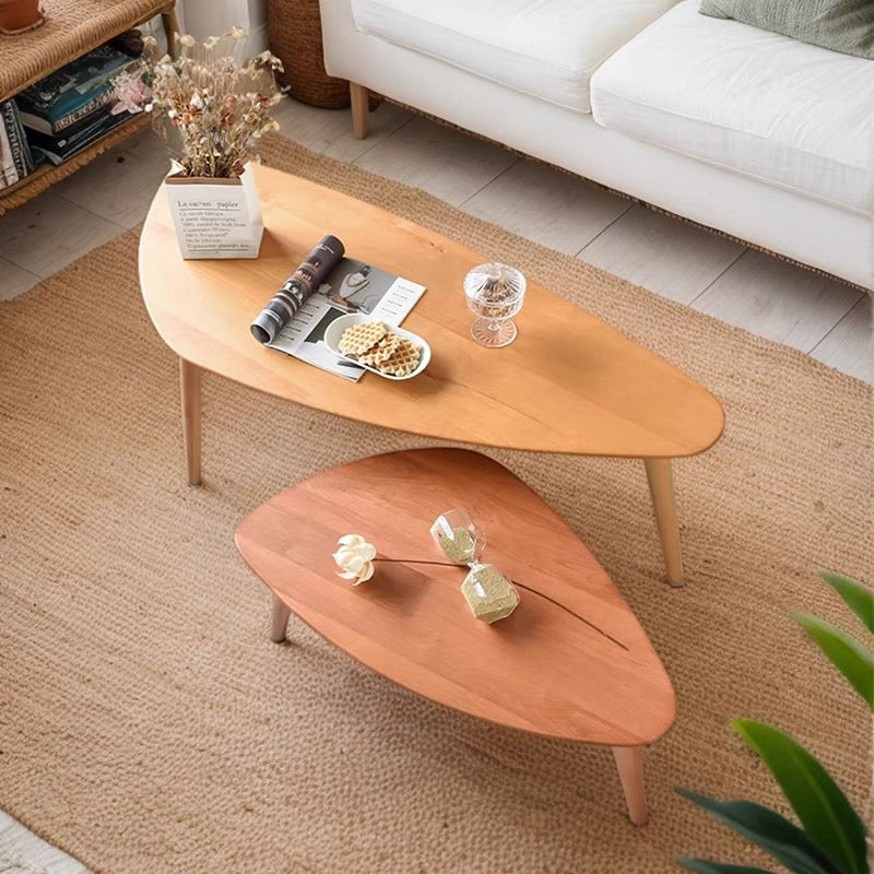Cherry Wood Nesting Coffee Table Set