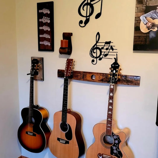 Oak Wood Guitar Rack, Barrel Shape