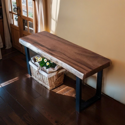 Entryway Bench with Steel Legs