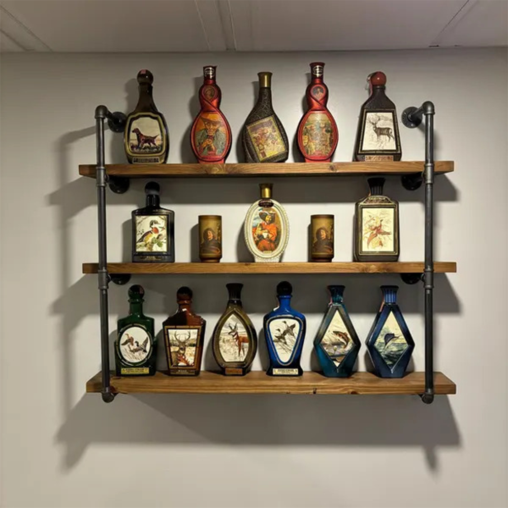 2-layers Rustic Pipe Shelves