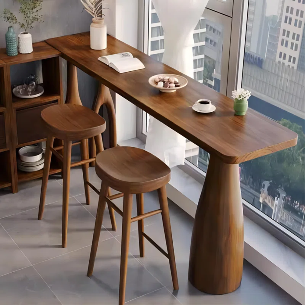 Modern Solid Pine Wood Bar Table