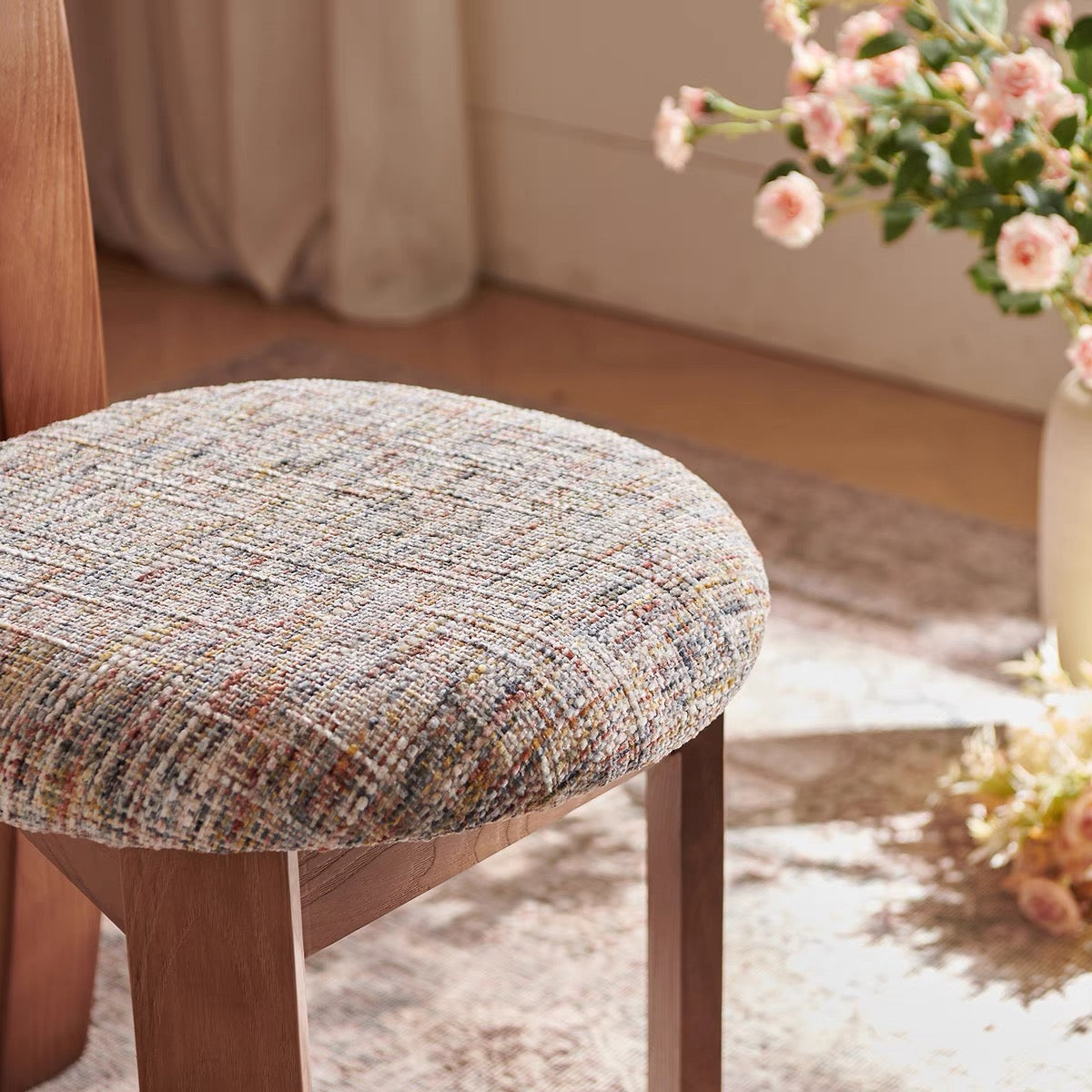 Circular Back Farmhouse Wood Side Chair