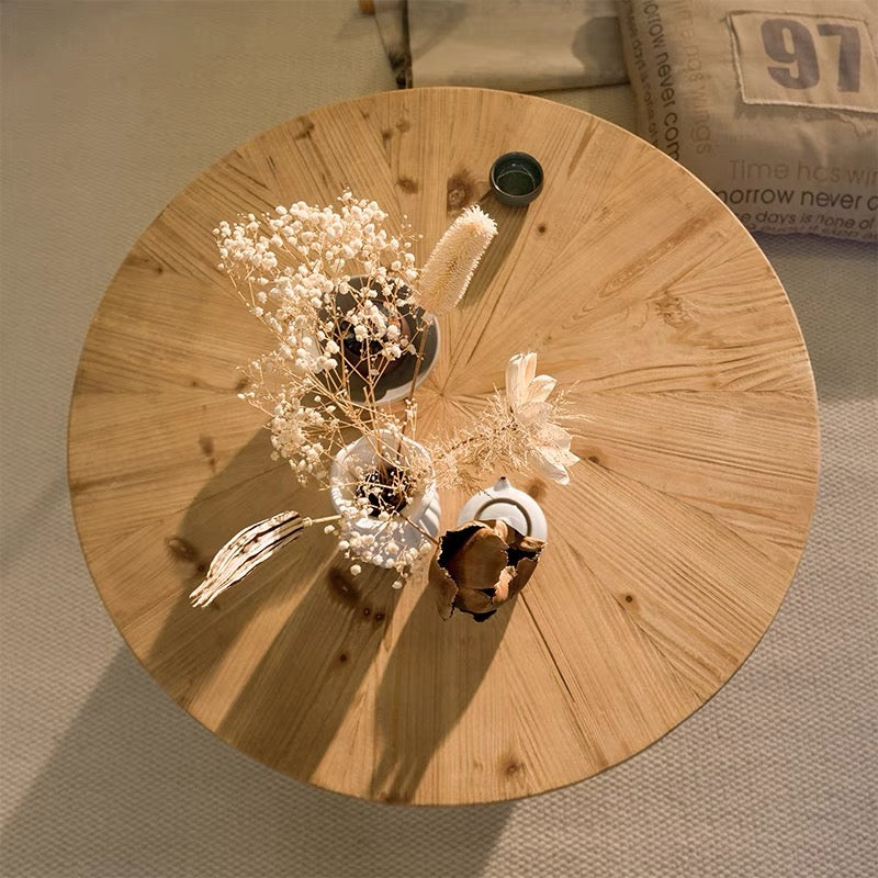 Natural Wood Grain Round Coffee Table