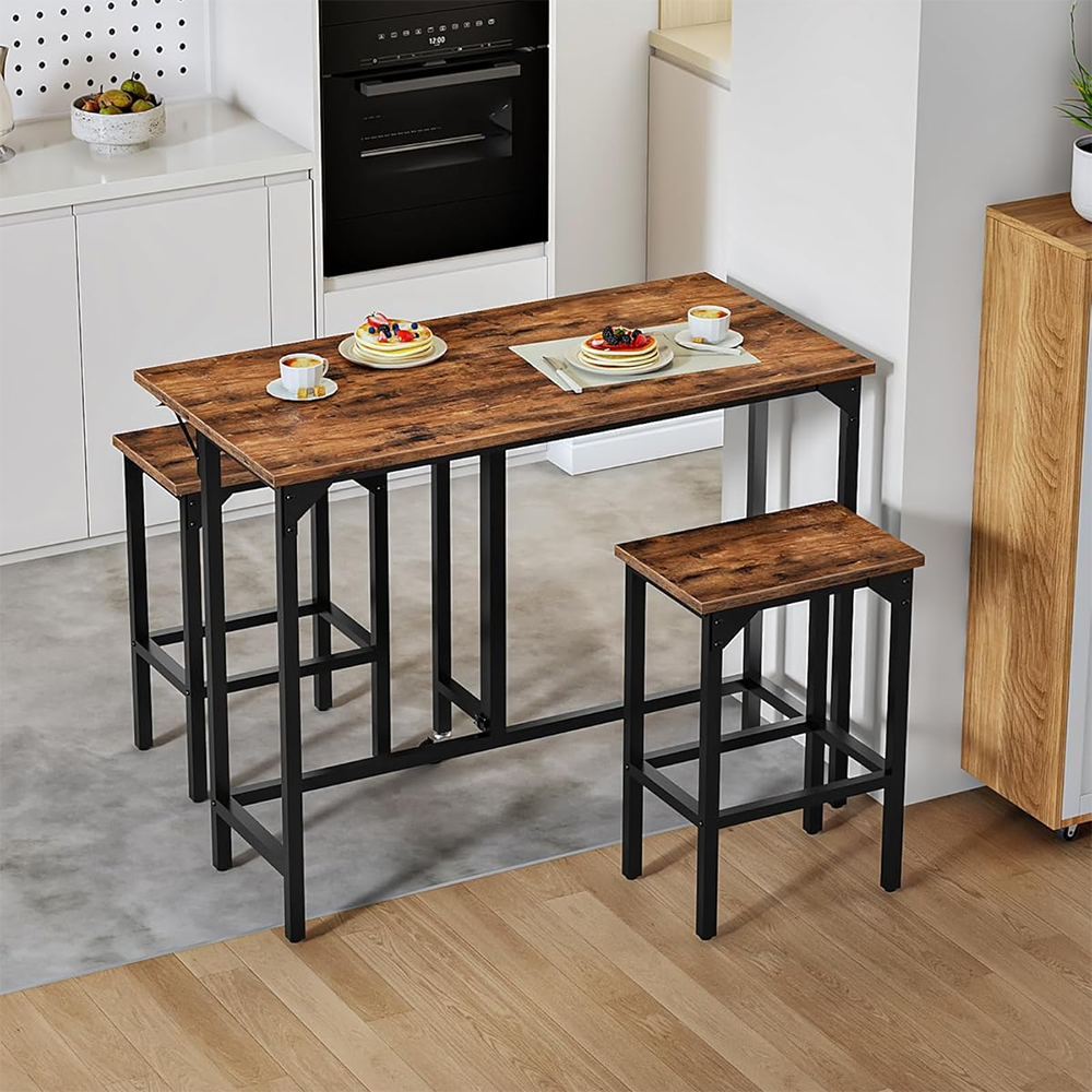 Collapsible Industrial Bar Table with Casters