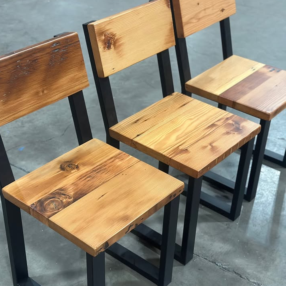 Industrial Style Wood Dinning Chair