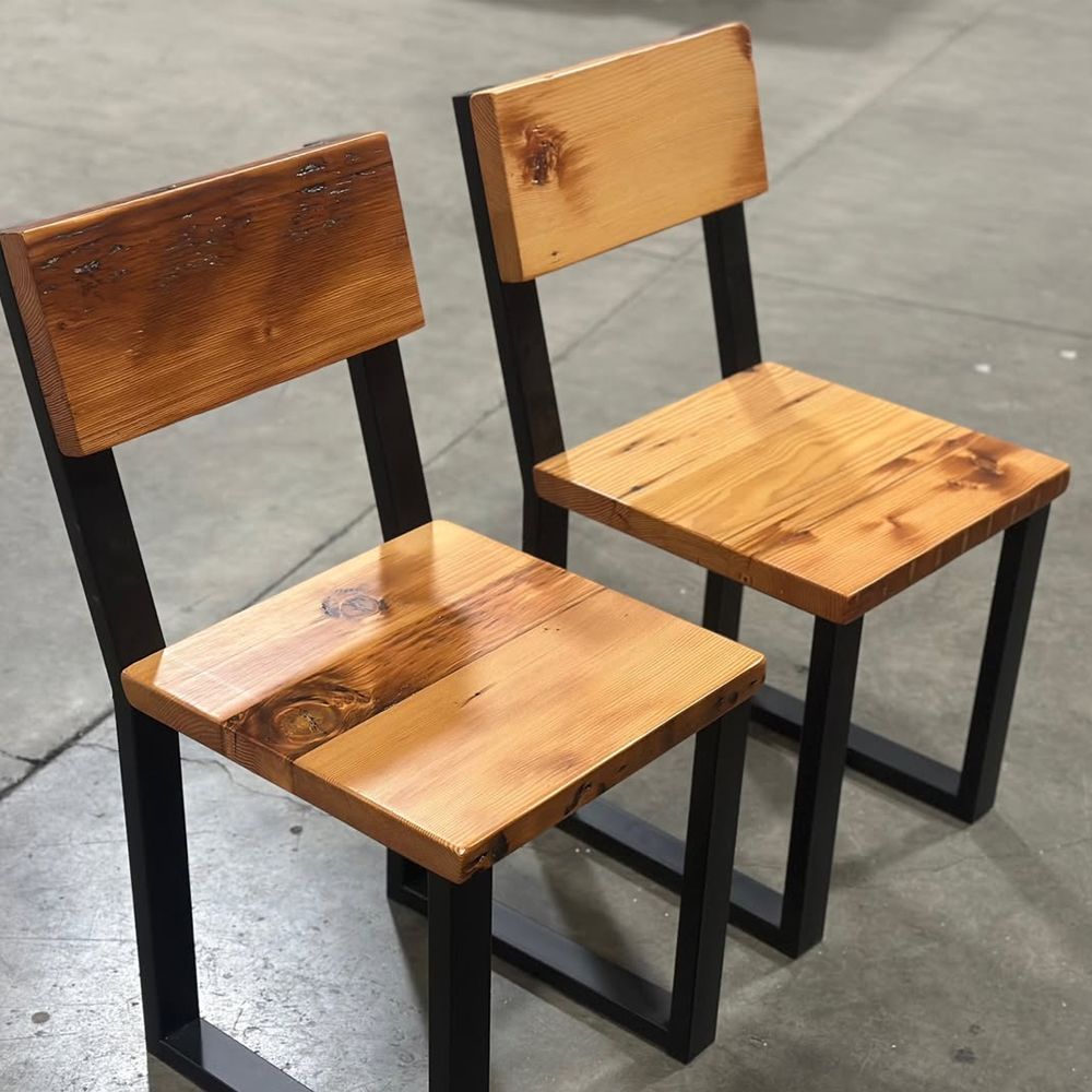 Industrial Style Wood Dinning Chair