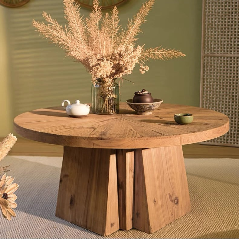 Natural Wood Grain Round Coffee Table