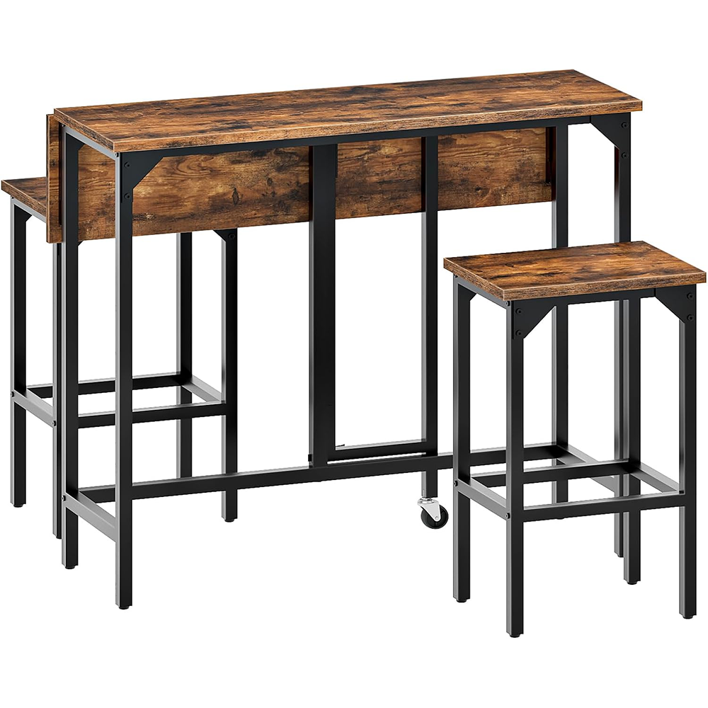 Collapsible Industrial Bar Table with Casters